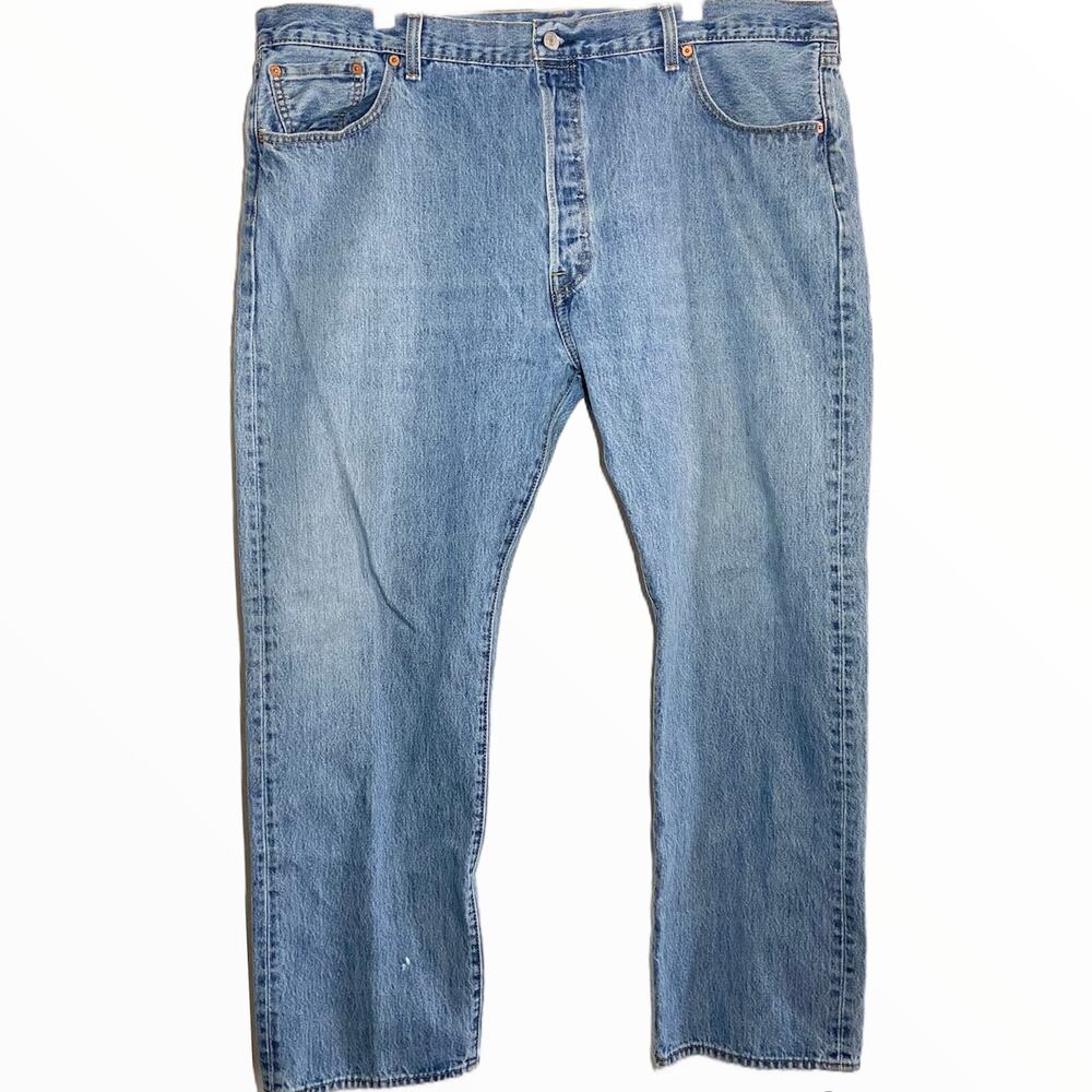 Levi's 501 Original Fit 100% Cotton Non-Stretch Button Fly Stone Wash 44x32